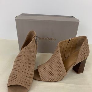 Franco Sarto Peep Toe Bootie Mocha 6.5 New